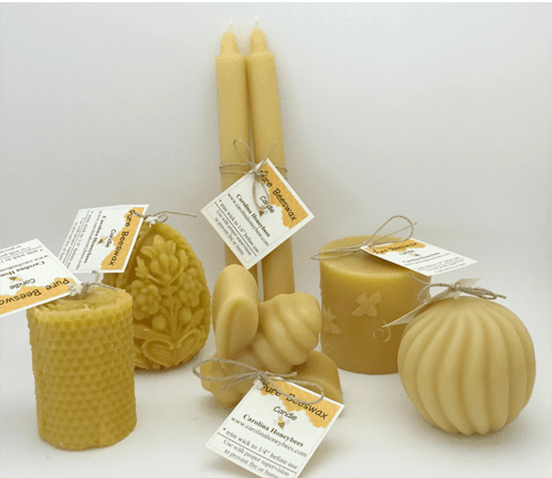 beeswax candles ready for gift giving