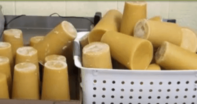 pieces of clean beeswax ready to use