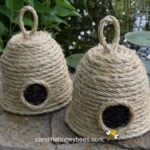 A pair of bee skep crafts handmade image.