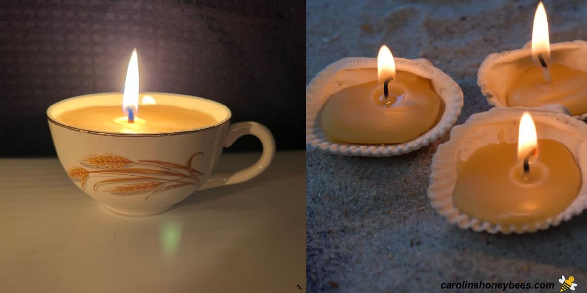 A decorative natural wax egg candle made from a mold image.