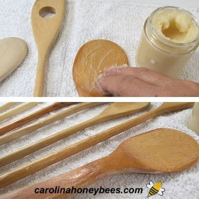 Wood Wax - Applicator included - made with Coconut Oil and Beeswax - Food  Grade - for Cutting Board, Bowl, wooden utensils