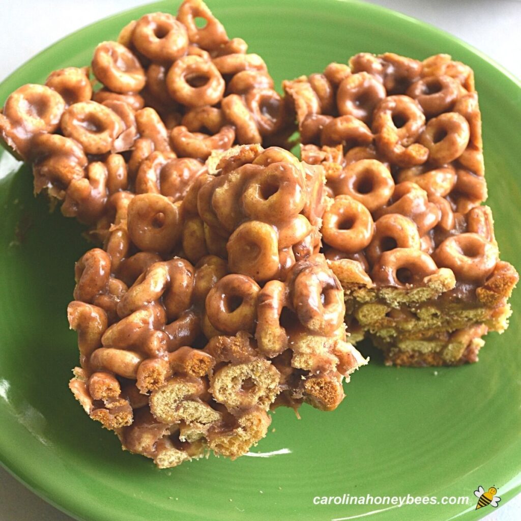 Easy Peanut Butter Honey Cheerios Bars Carolina Honeybees