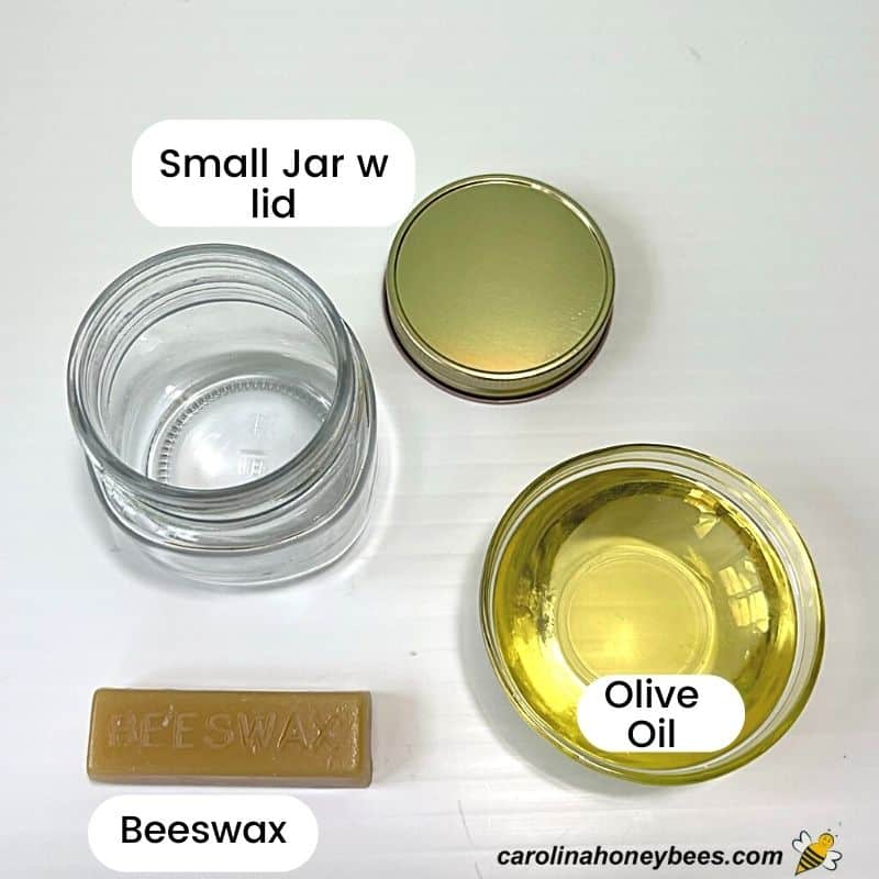 Labeled ingredients needed to make petroleum jelly.