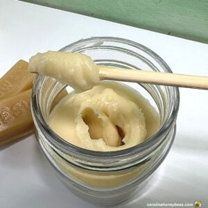 DIY vaseline jelly on a wooden skewer.