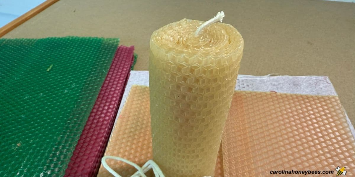 Natural and bees wax sheets and rolled pillar candle.