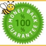 Green and gold money back icon.