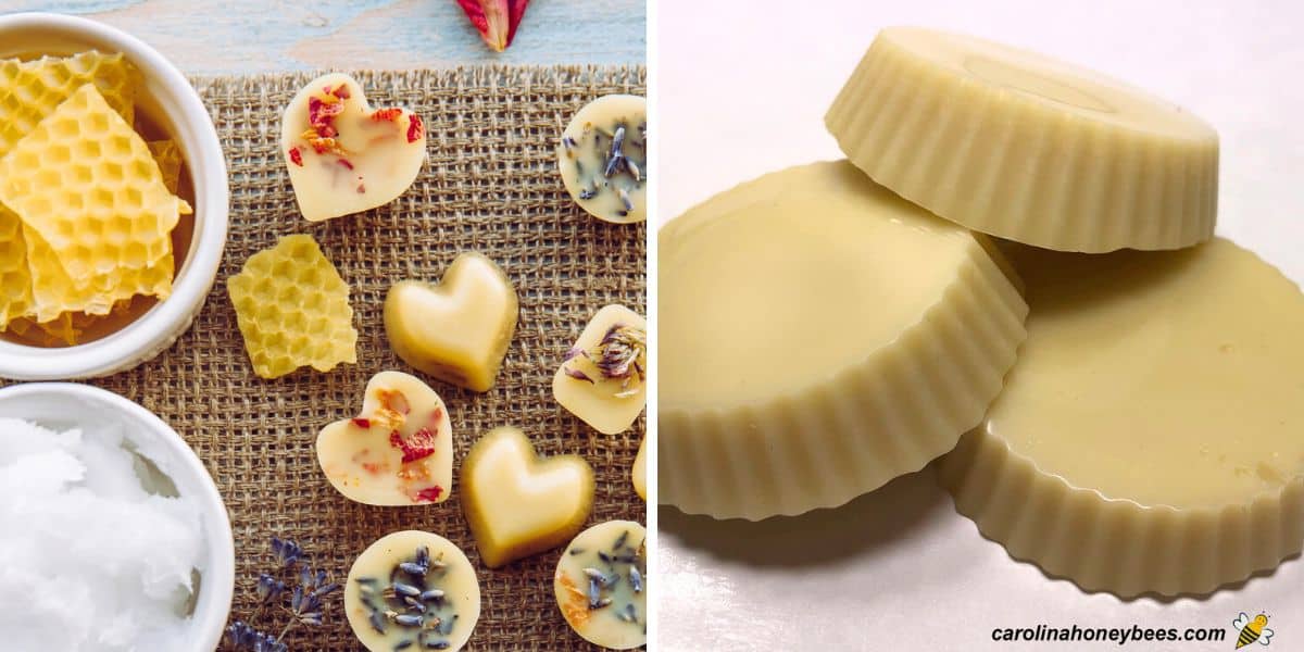 Fancy wax melts and simple beeswax melts.